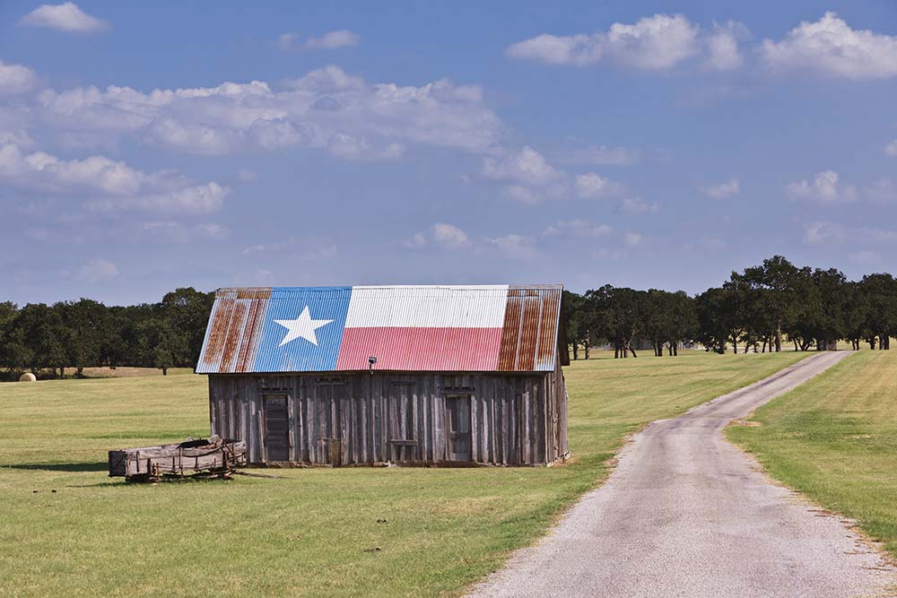 Texas, USA,Barn Painted as the Texas Flag